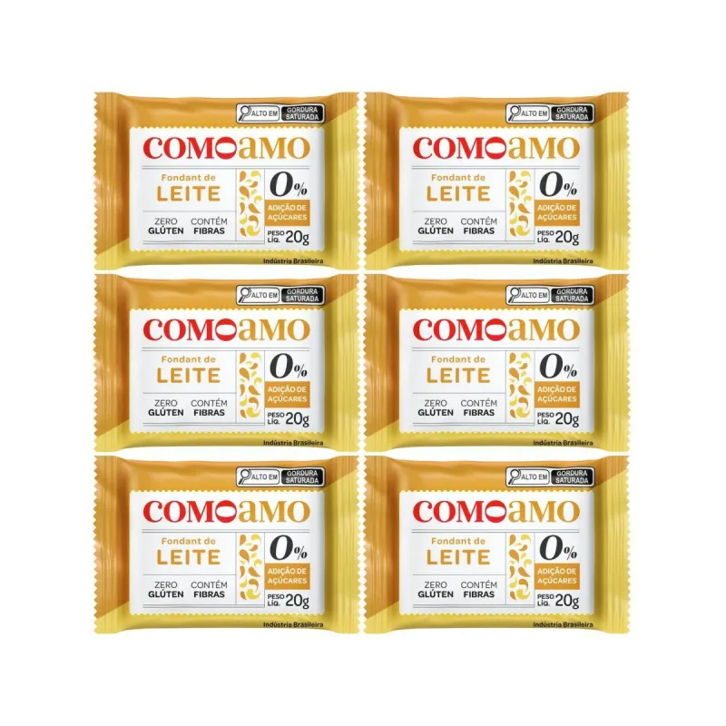 Kit 6 Fondant De Leite Zero Sem Adição De Açucares 20g - Não Informado