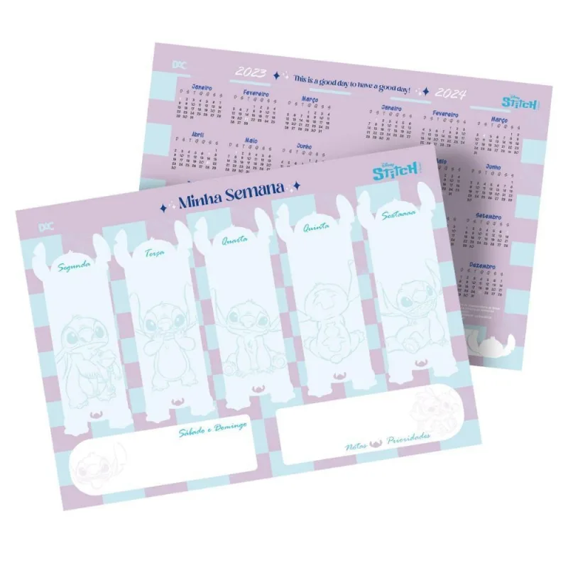 Bloco Semanal DAC Stitch com 13 Folhas Tamanho 295MM X 210MM Ideal para Organização - Dac