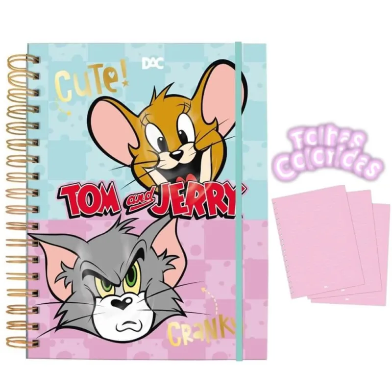Caderno Smart Colegial Tom e Jerry 80 Folhas 90g - Dac - dac - Papelaria