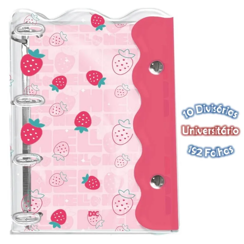 Caderno Argolado Universitario PVC Hello com 192 Folhas - DAC - dac