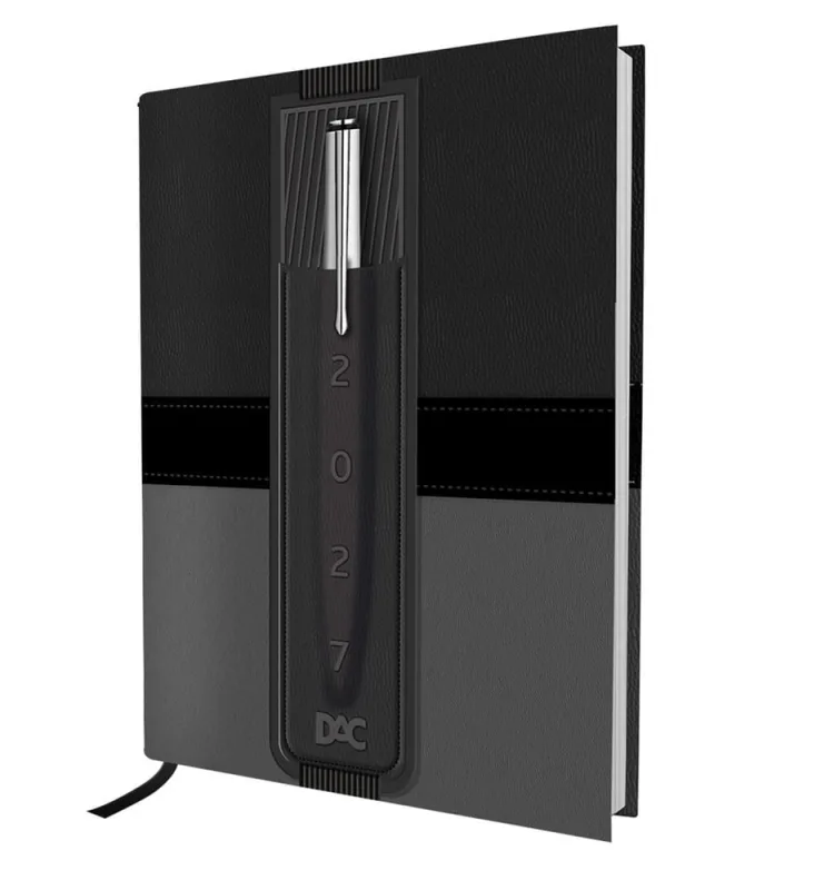 Agenda 2027 Diária Mini Executiva Cinza/Preto - LC - Papelaria