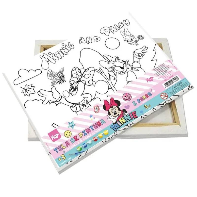 KIT TELA PINTURA COM PINCEL GUACHE MINNIE 4748DAC