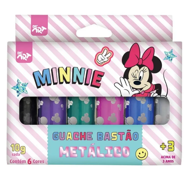 TINTA GUACHE 6 CORES METÁLICA MINNIE 4765DAC