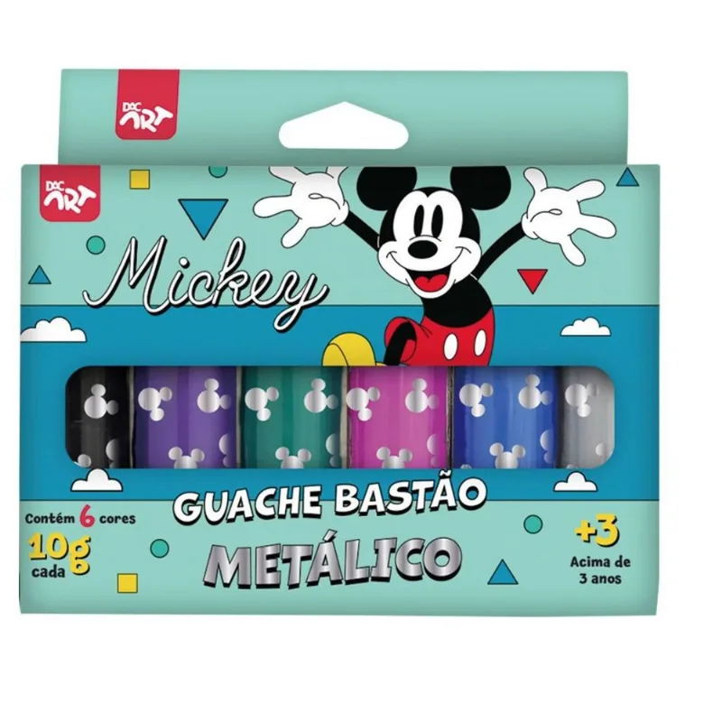 TINTA GUACHE 6 CORES METÁLICA MICKEY 4764DAC