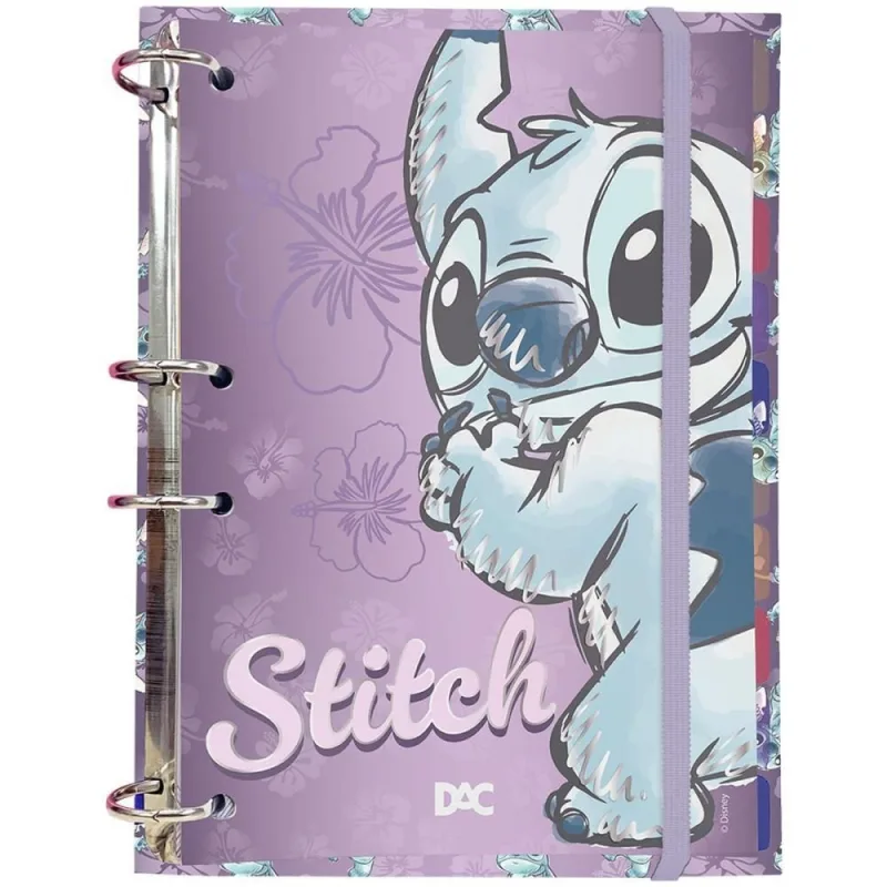 Caderno Argolado STITCH Colegial C/ELAST.144F - Dac - Papelaria