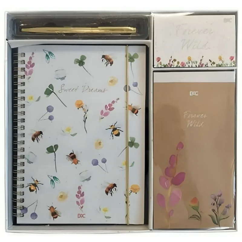 Kit Caderno + 2 Blocos + Caneta Wild