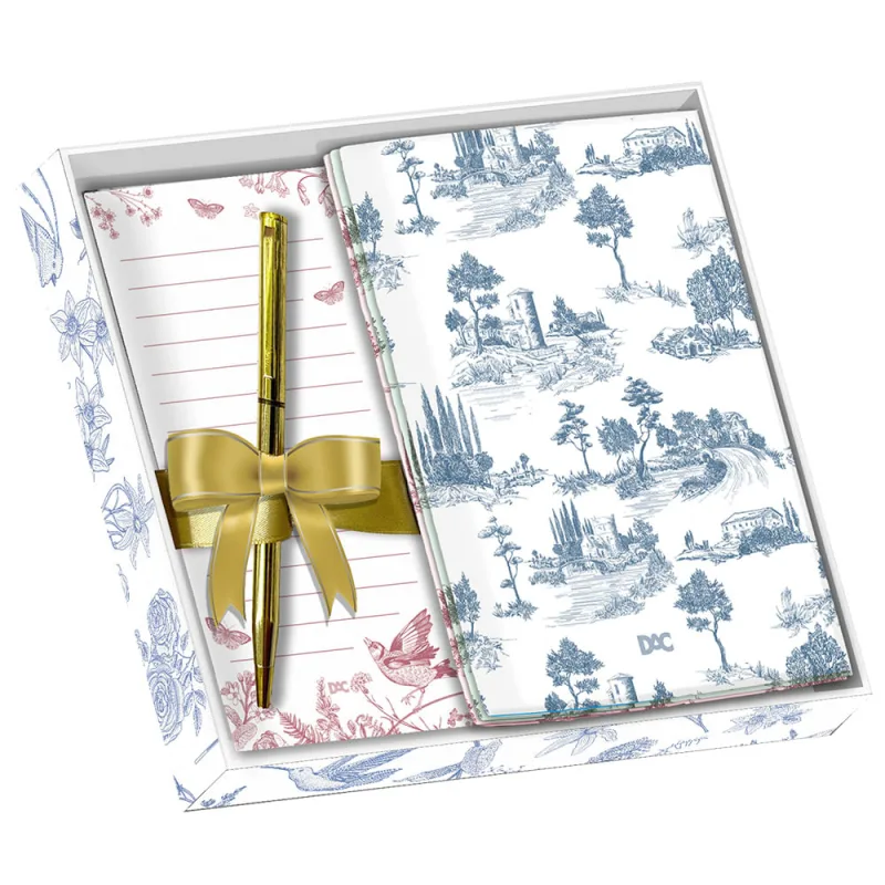 Kit 3 Cadernos + Bloco + Caneta - LC - Papelaria