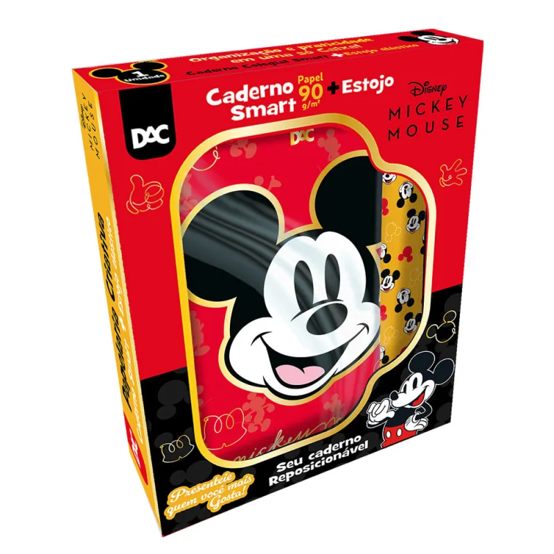 Kit Caixa Criativa Mickey Caderno E Estojo - LC - Papelaria
