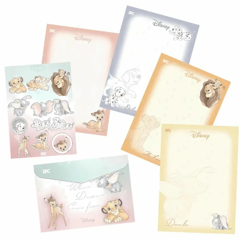 Papel De Carta Com Envelope E Adesivo Disney - LC - Papelaria