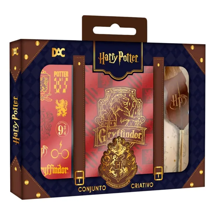 Kit Caixa Criativa Harry Potter Cadernos Caneta Adesivos - LC