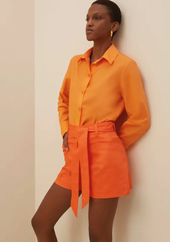 Shorts Morena Rosa Alfaiataria Com Faixa Laranja - Morena Rosa - Outlet