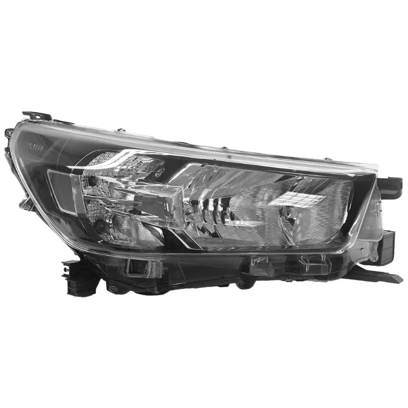 Farol Dianteiro Passageiro Hilux 2021 a 2023 Máscara Cromada