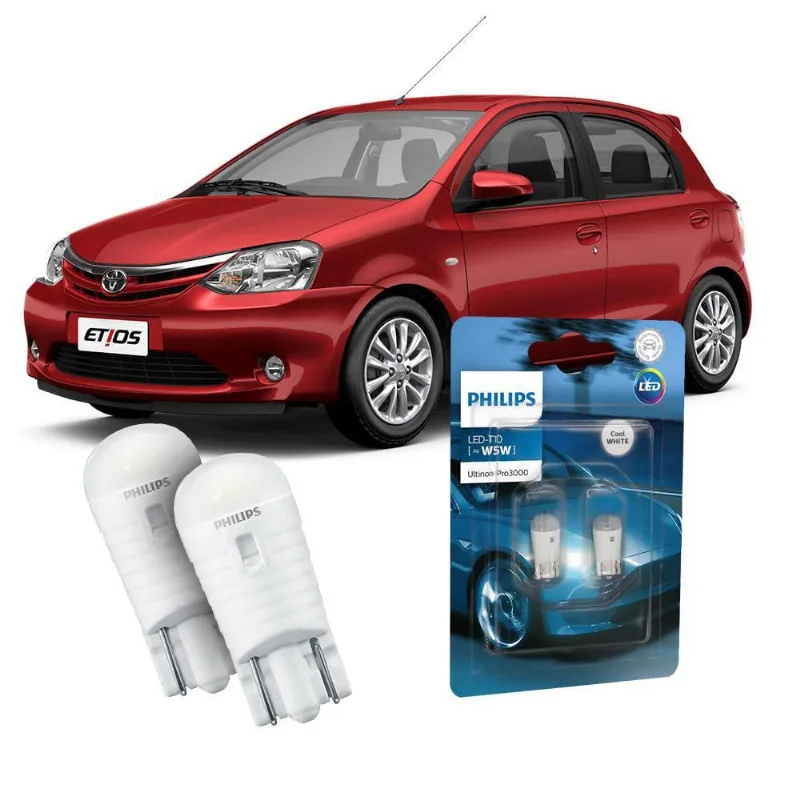 Par Lâmpada Led Farolete Etios Philips Ultinon
