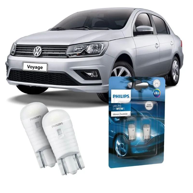 Par Lâmpada Led Farolete Voyage Philips Ultinon
