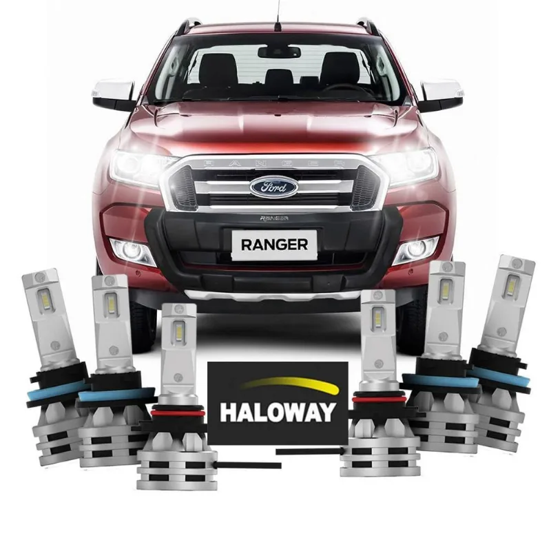 Kit Lâmpada Led Baixo/Alto/Milha Ranger 2017/2019 Haloway