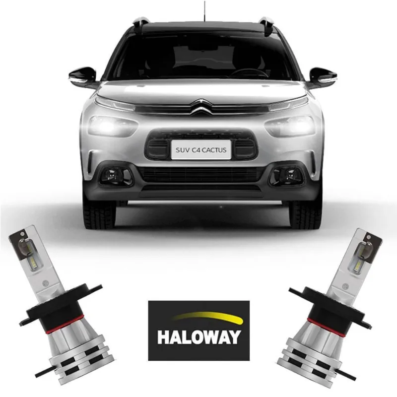 Par Lâmpada Led Farol C4 Cactus 2018/2022 6500K Haloway