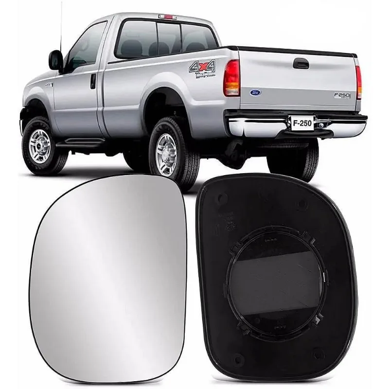 Lente Retrovisor C/Base F250 1998/2011 Esquerdo Metagal