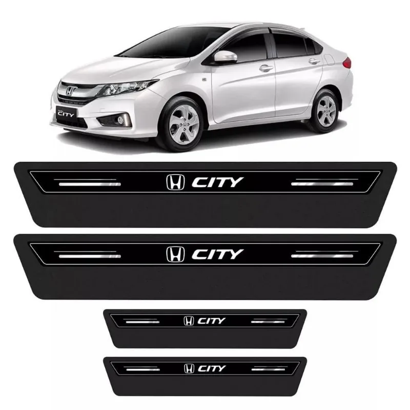 Soleira De Porta City Preto Platinum 8 Peças