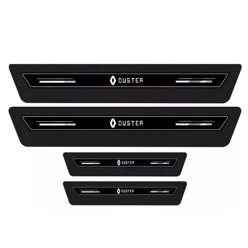 Soleira De Porta Duster Preto Platinum 8 Peças