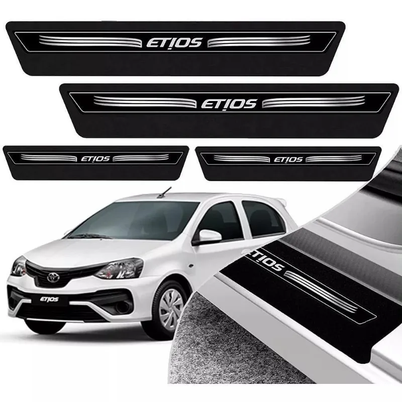 Soleira De Porta Etios Preto Platinum 8 Peças
