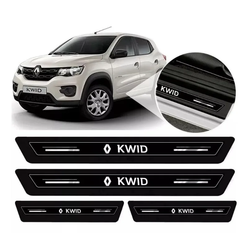 Soleira De Porta Kwid Preto Platinum 8 Peças