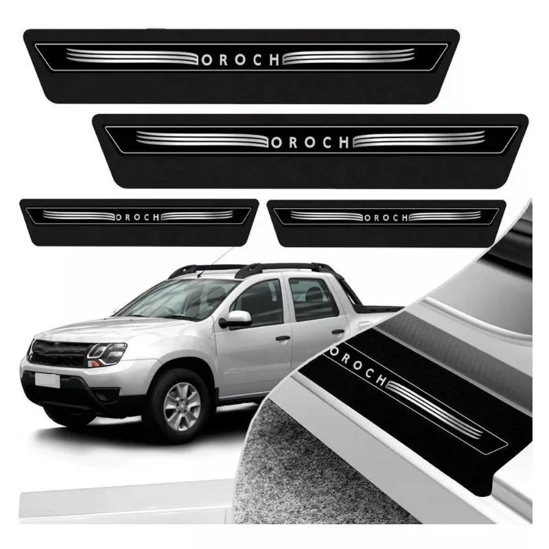 Soleira De Porta Oroch Preto Platinum 8 Peças
