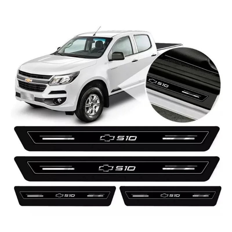 Soleira De Porta S10 Preto Platinum 8 Peças