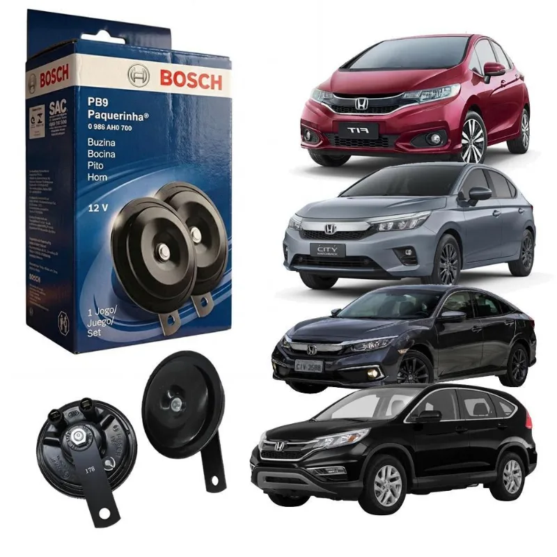 Buzina Bosch Paquerinha Par Grave Agudo Fit City Civic Cr-v