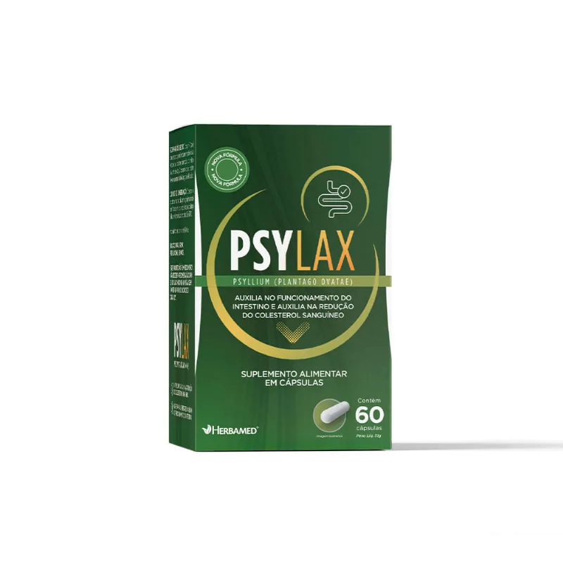 Psylax Psyllium Plantago Ovata 880mg 60 Cápsulas