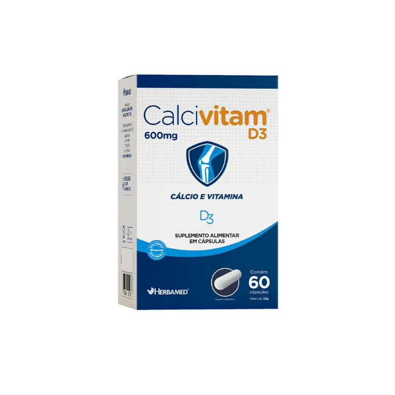 Suplemento Alimentar Calcivitam D3 600mg 60 Cápsulas
