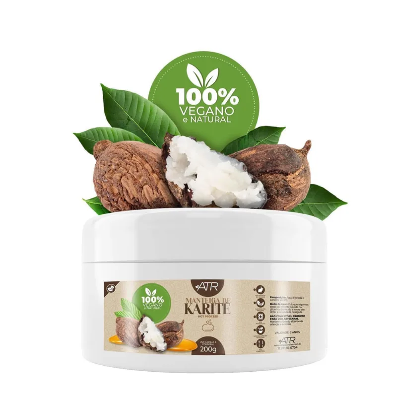 Manteiga Vegetal De Karité Pura 100% Natural 200G - ATR Essências