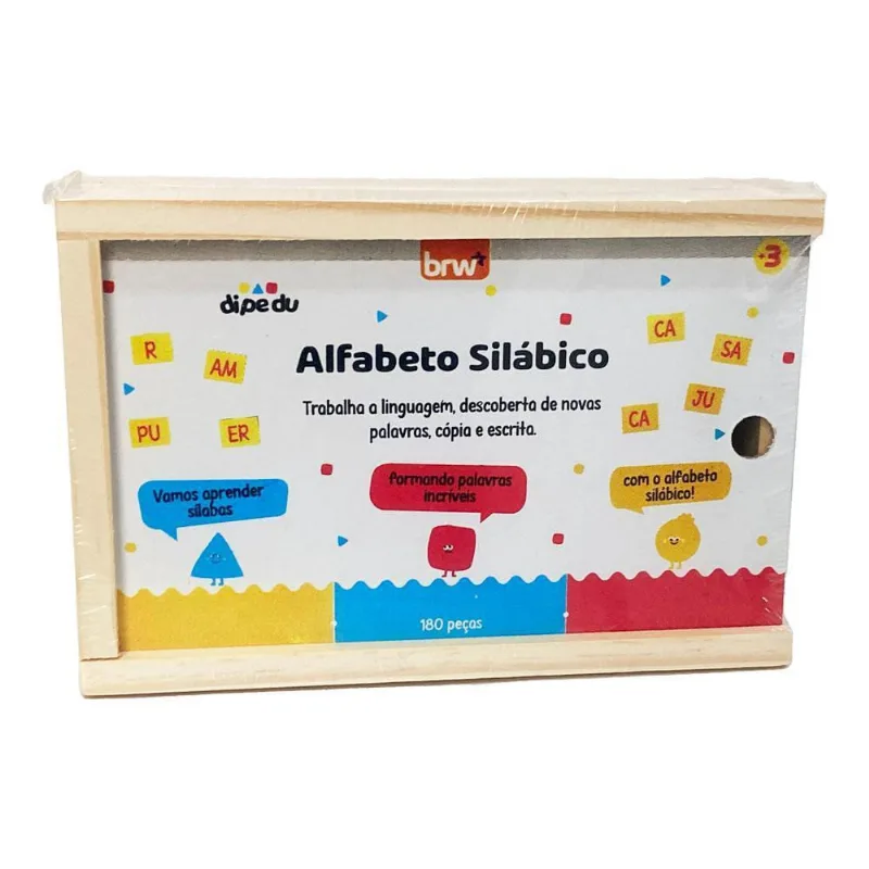 Alfabeto Silábico 180Pçs Jogo Educativo Di-Pe-Du Brw