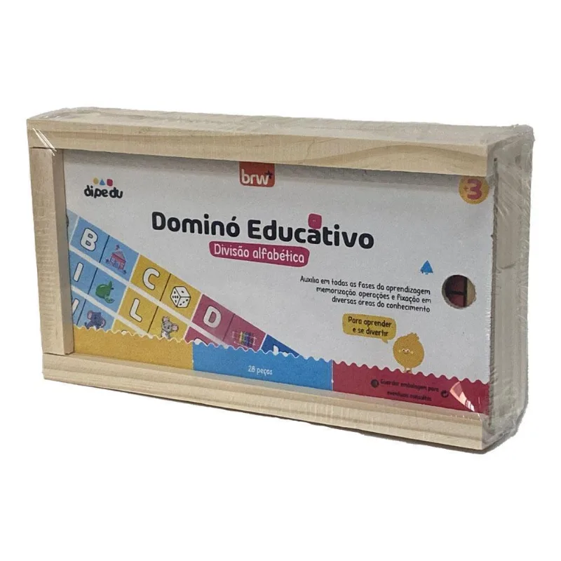Dominó Educativo Divisão Alfabética 28pçs Di-pe-du Brw