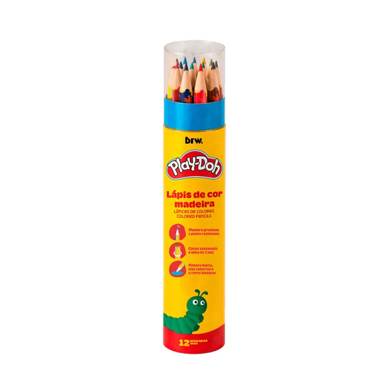 Lápis De Cor 12 Cores Play-Doh Brw - LC - Papelaria