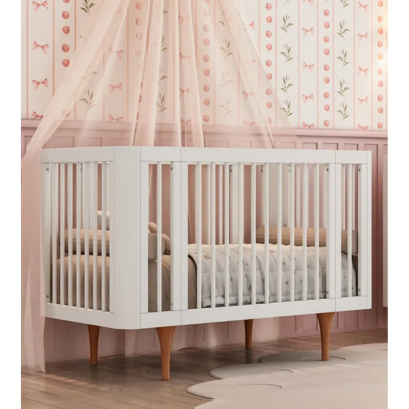 Berço Cecília Evolutivo 18 em 1 Carolina Baby Branco/Jequitiba