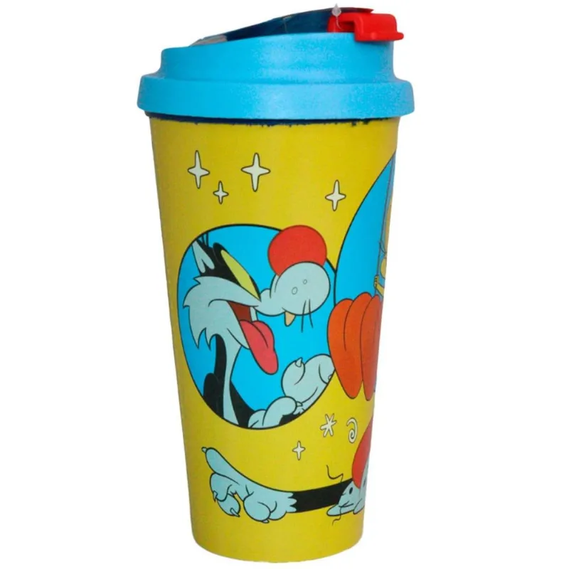 Copo Clube Comix Piu Piu e Frajola com Tampa 500ml (MP)