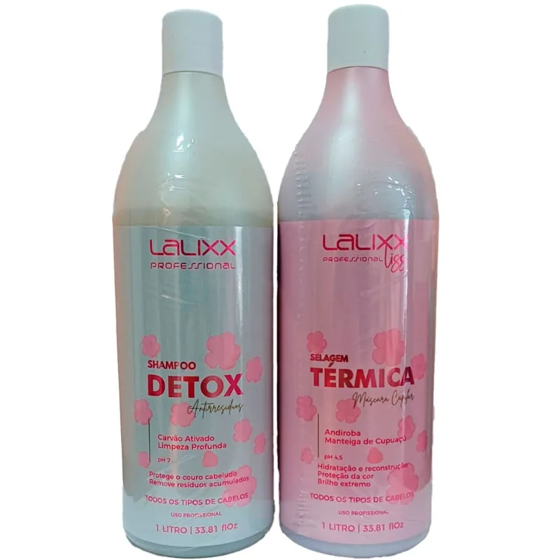 Kit Escova Progressiva Shampoo E Selagem Lalixx 1 Litro (MP)