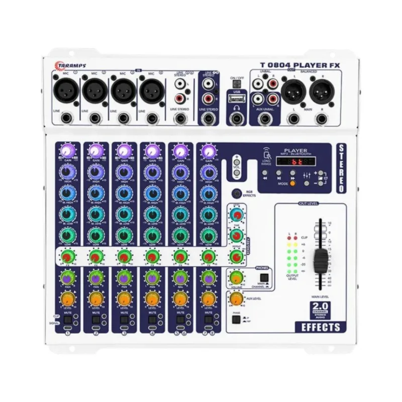 Mesa De Som Automotiva Taramps T 0804 Player Stereo FX Multicolor (MP)
