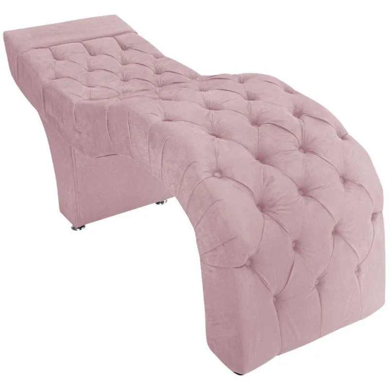 Maca Estética Facial Capitonê Cílios Salão P02 Suede Amarena Móveis Rosa bebê