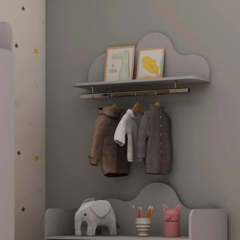 Prateleira Decorativa com Cabideiro 80cm Nuvem Fendi Genialflex - Genialflex