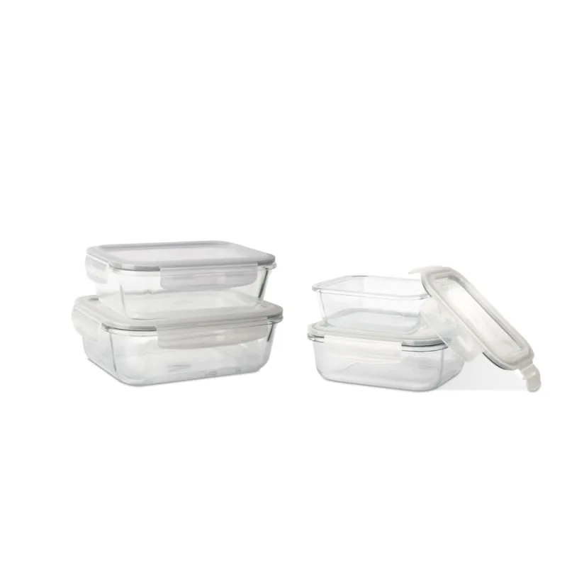 Jogo de Potes de Vidro Retangular 4 Peças Black+Decker - Black Decker