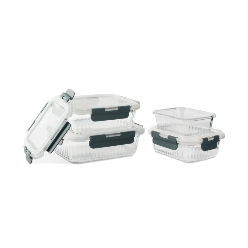 Jogo de Potes Vidro Retangular 4 Peças Black+Decker Ultra Glass - Black Decker
