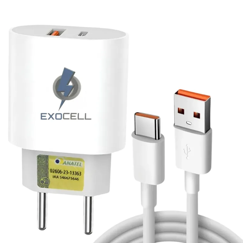 Carregador + Cabo Usb Tipo C Usb - Carrega Turbo Power 30w Turbo 4.0 Tipo-c Celular Samsung Motorola Xiaomi - Panami