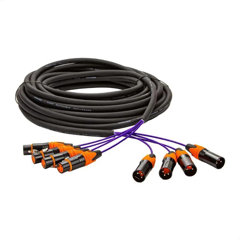 Multicabos Com Conectores Xlr 4 Vias - Profissional 15 Metros