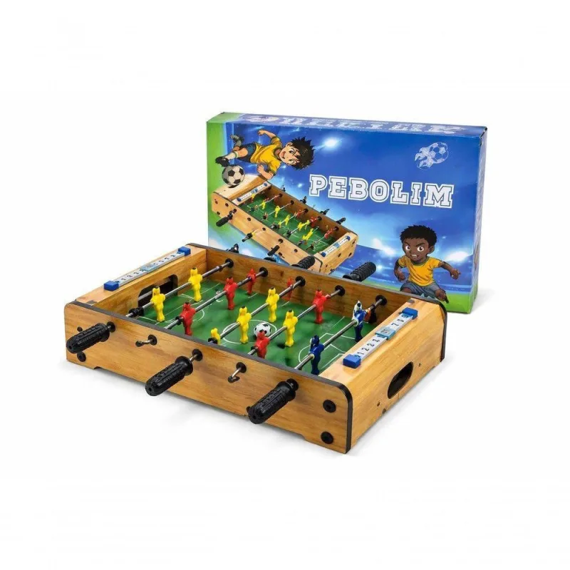 Pebolim Mesa Madeira Portátil Jogo Futebol com Estrutura Resistente Marrom Dute Brasil - OUTRAS MARCAS