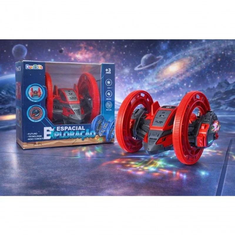 Carrinho Elétrico Infantil Espacial Exploração Rotação 360 graus Luz e Música Dute Brasil