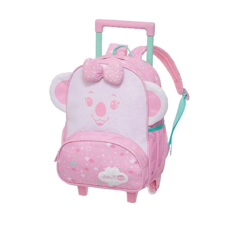 Mochila de Rodinhas Lilica Ripilica Com Alça Happy Sky Rosa Único