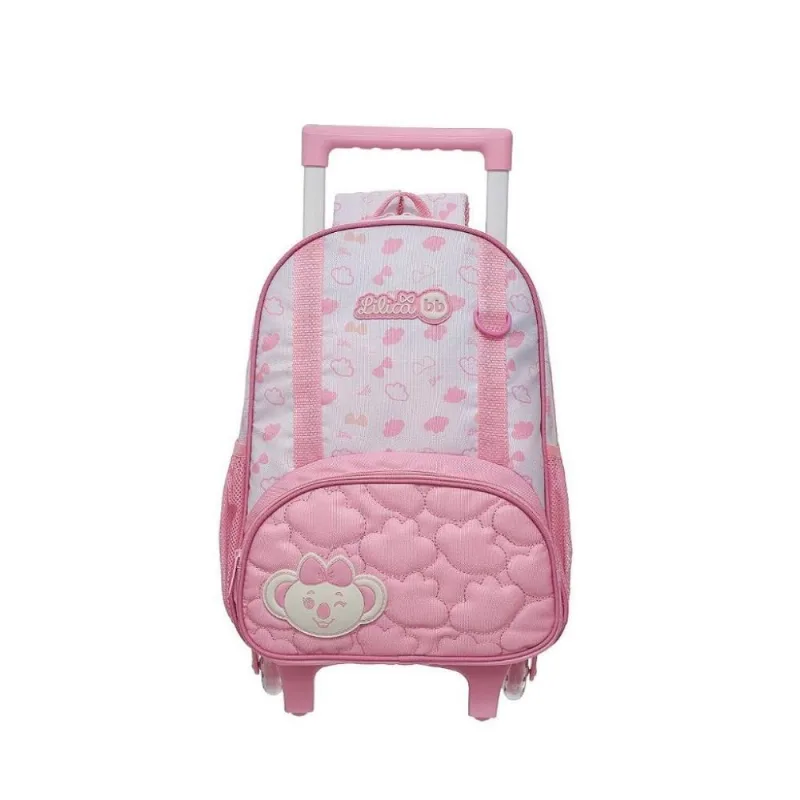 Mochila de Rodinhas Lilica Ripilica Com Alça Glow Rosa Único