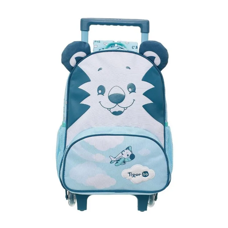 Mochila de Rodinhas Tigor T Tigre Com Alças Happy Pilot Azul Único