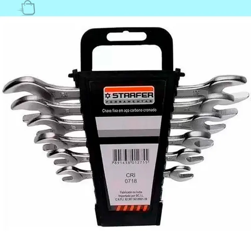 Kit 6 Peças Chave Fixa Boca Aço Carbono 6 A 17mm Strafer
